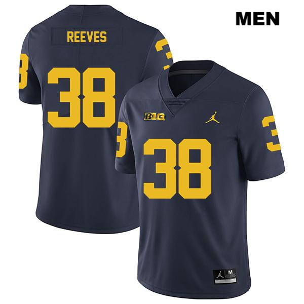 Men's NCAA Michigan Wolverines Geoffrey Reeves #38 Navy Jordan Brand Authentic Stitched Legend Football College Jersey JP25C18SJ